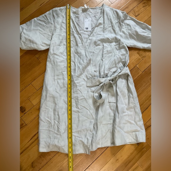 COS MINI WRAP DRESS IN DUSTY LIGHT GREEN - Picture 10 of 15